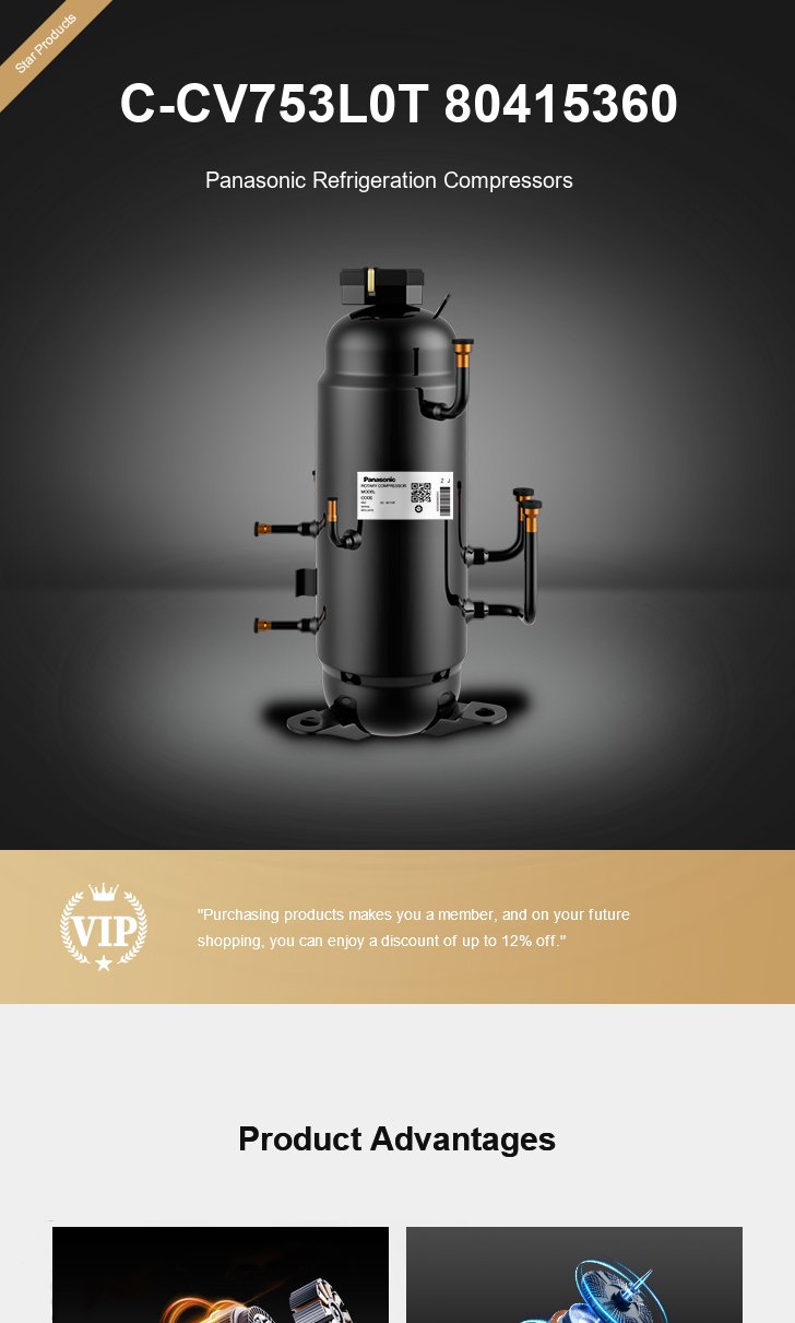 Panasonic Compressor C-CV753L0T 80415360, technical parameters pdf, structure diagram